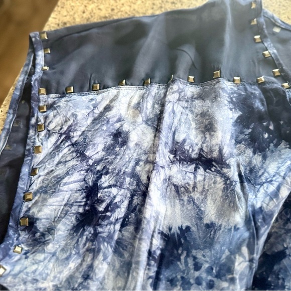 Tie-Dye Blue Sheer Oversized Blouse with Studded Accents - Size S ⭐✨ - Picture 12 of 12